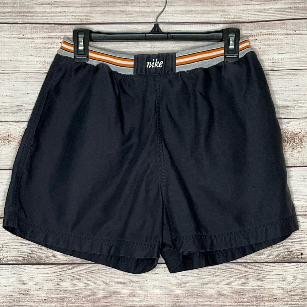 Women’s Vintage Navy/Orange/Gray Nike Drawstring Waist Shorts Size Medium